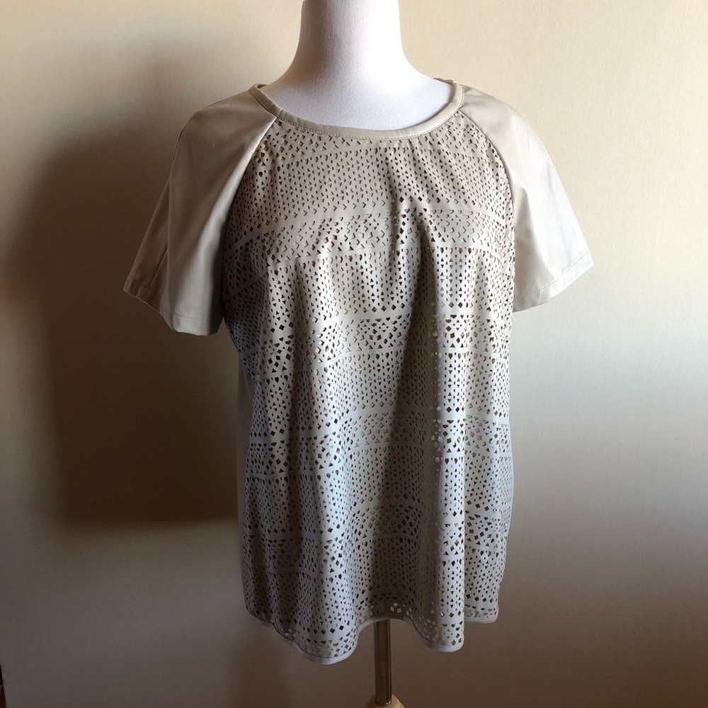 ✨Calvin Klein perforated faux leather top ✨